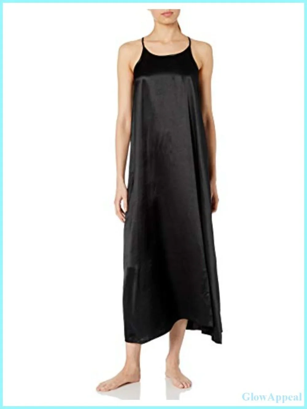 Women's Sleeveless Nightgown Sleepshirt Satin Faille Cotton Spandex